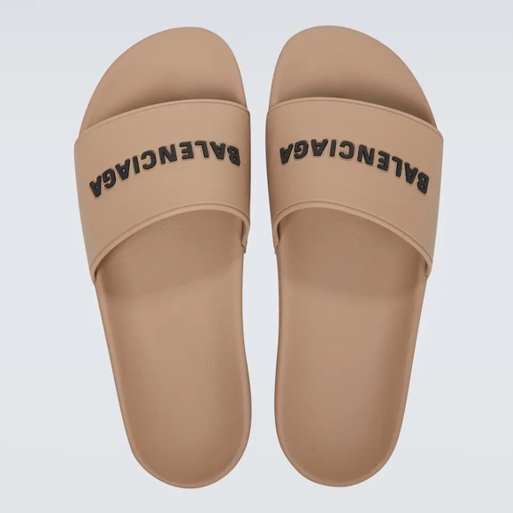 balenciaga slides beige womens